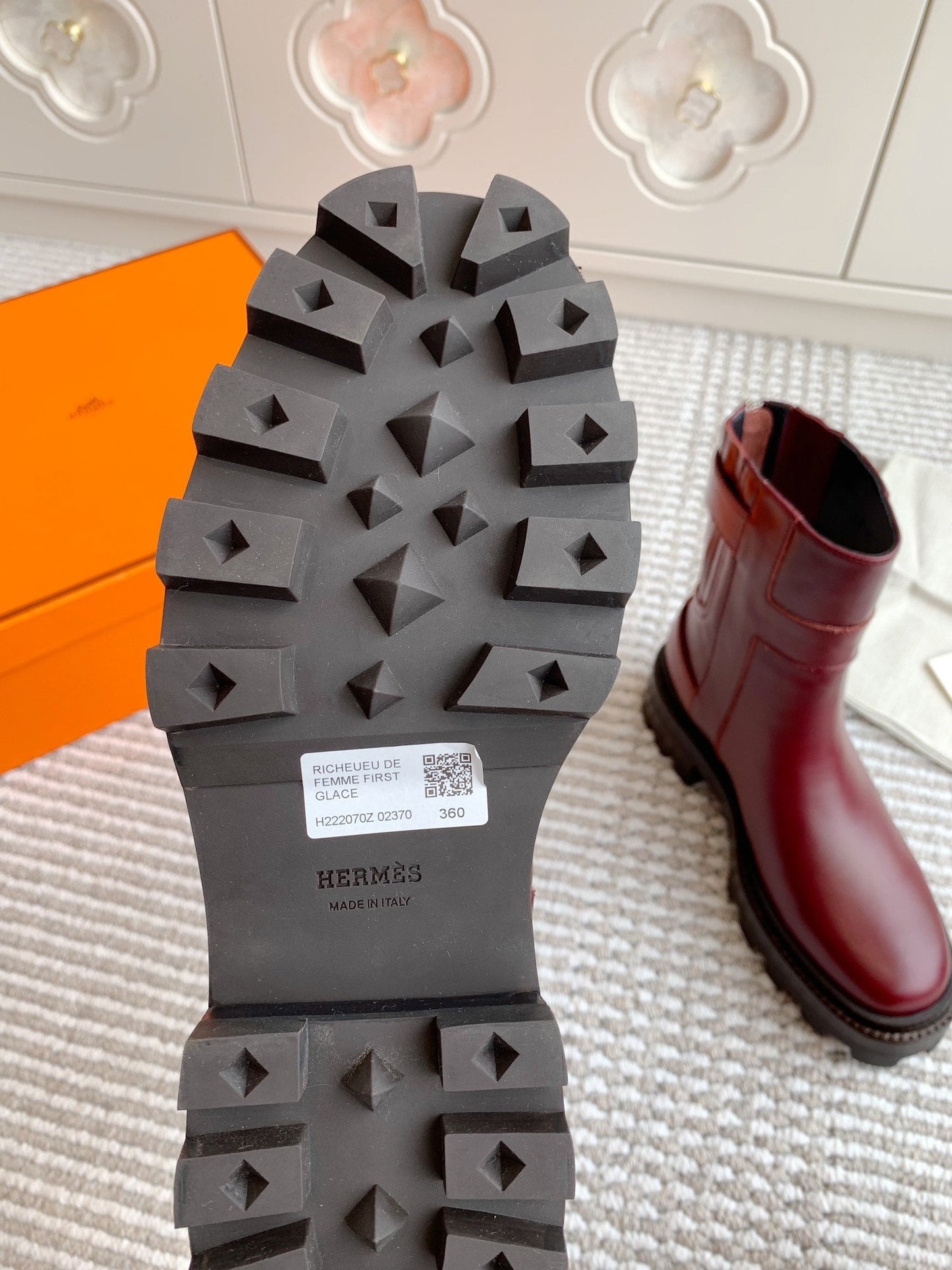 JAIME ANKLE BOOT IN BURGUNDY RED CALFSKIN - 35