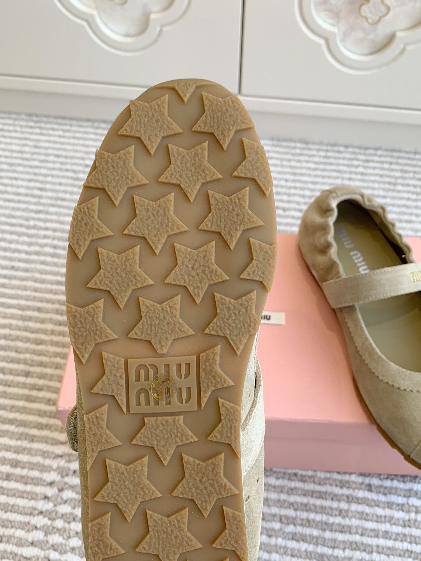 MARY JANE FLATS IN TROUT SUEDE - 35