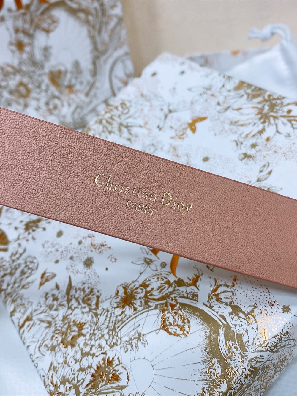 DIOR 25S BELT 30 MM IN DUSTY PINK CALFSKIN 586581 - 30