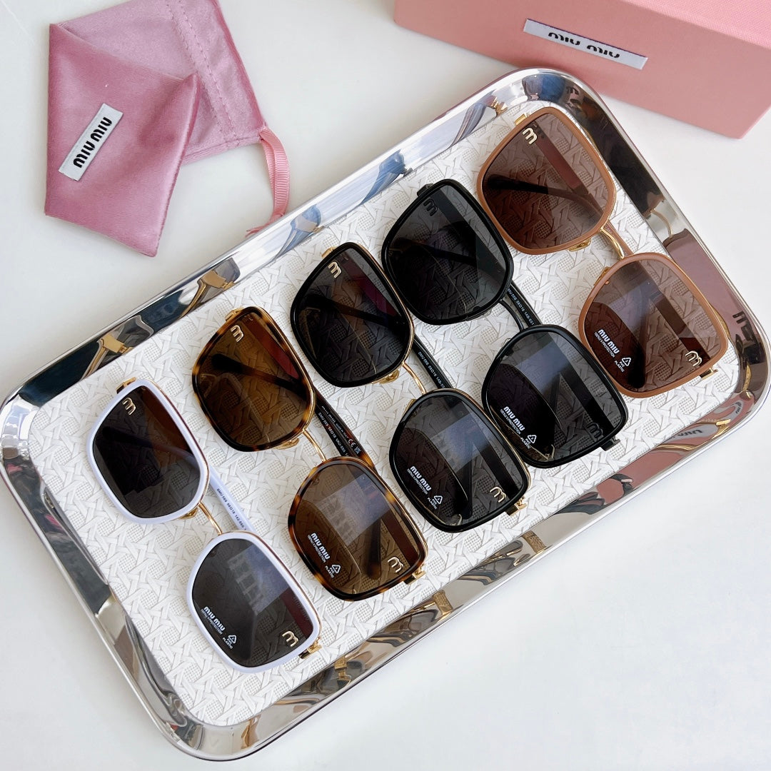 LOGO SQUARE SUNGLASSES 𝘚𝘔𝘜08𝘚 IN METAL - Havana/Brown