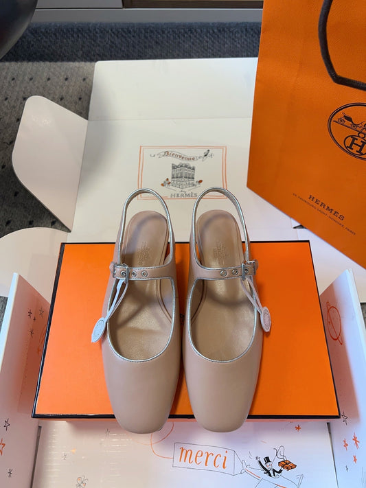 KLEO SLINGBACK IN CREPE PINK CALFSKIN - 35