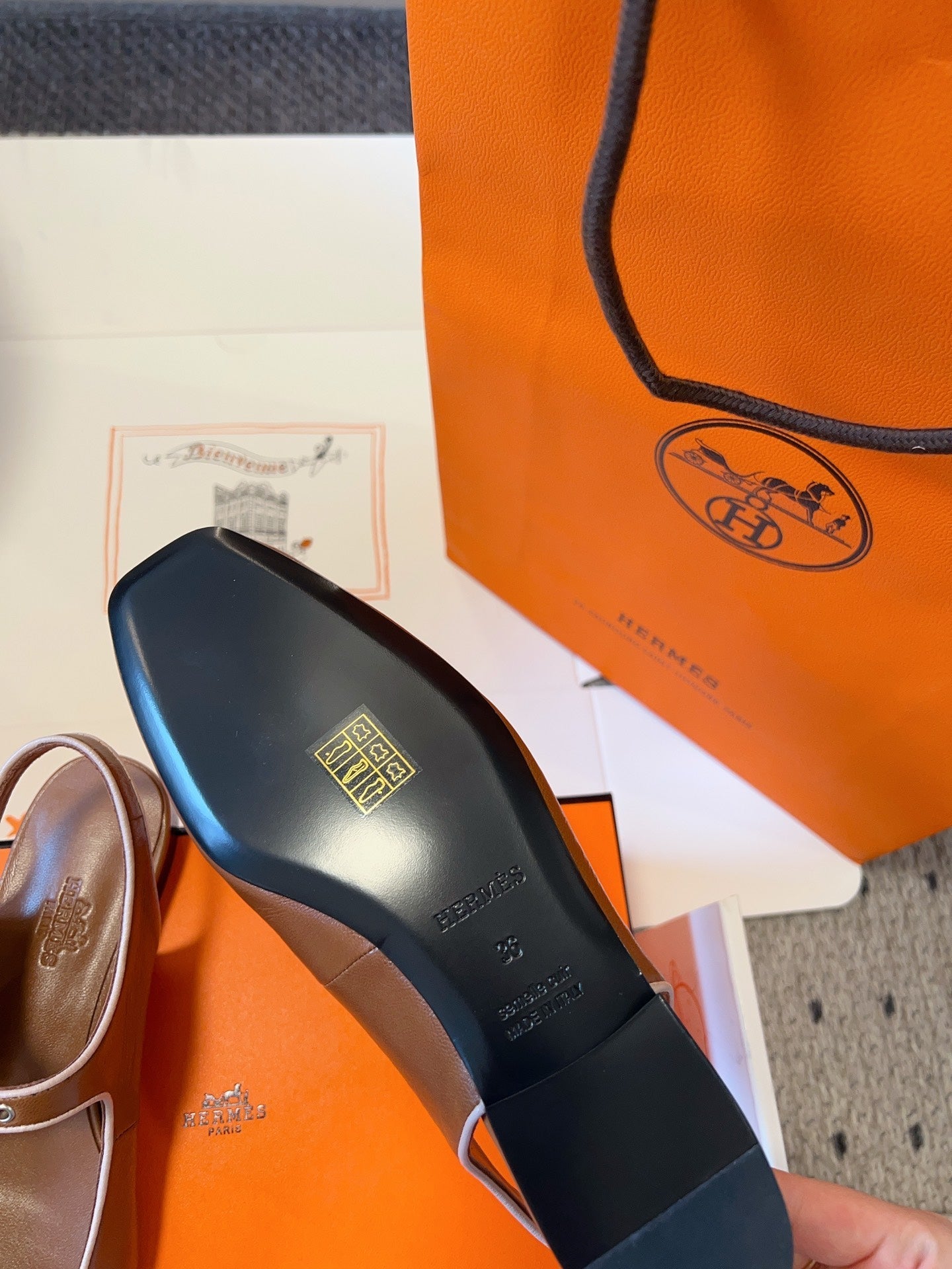 KLEO SLINGBACK IN BRONZE BROWN CALFSKIN - 35