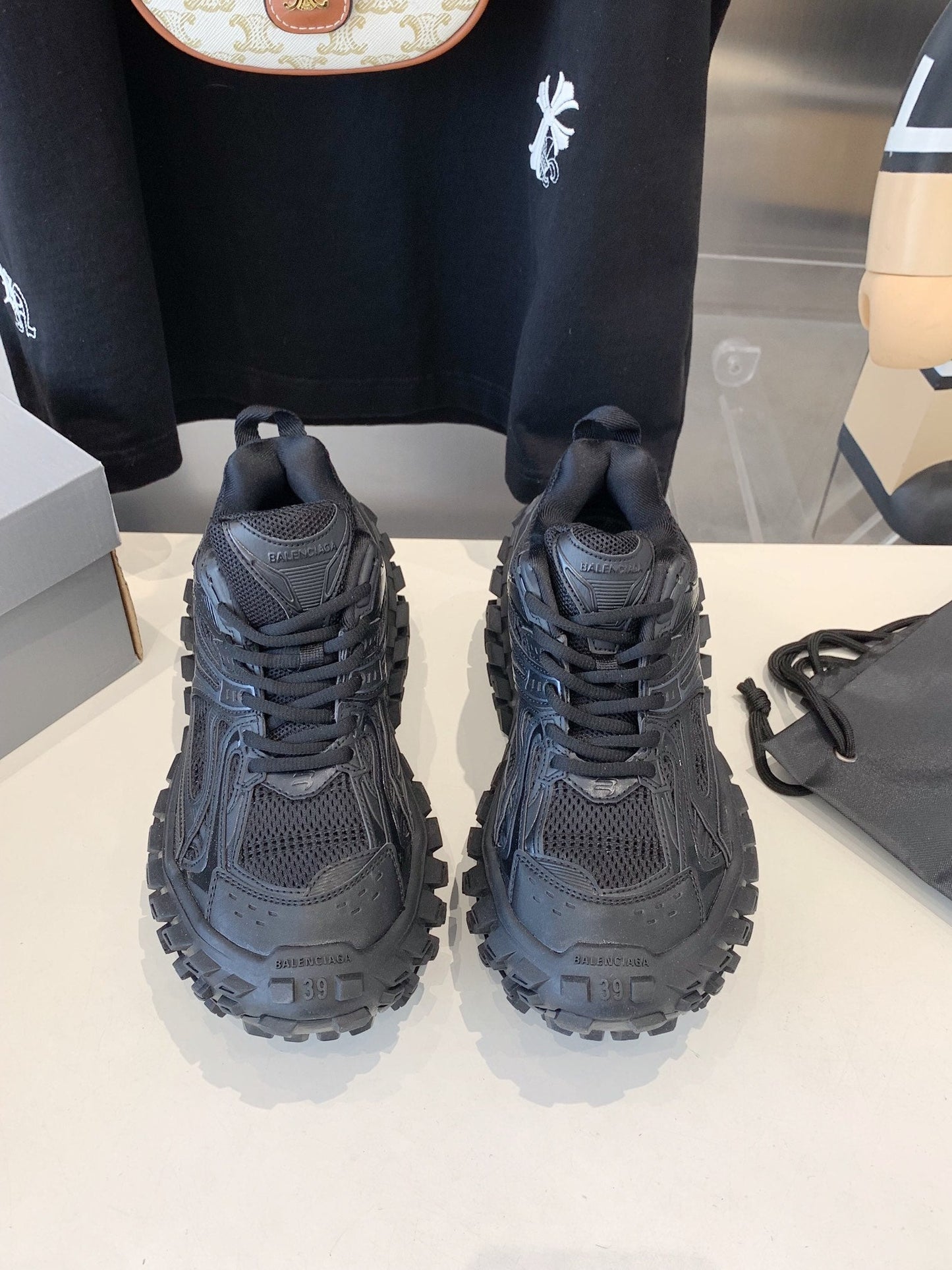 CHUNKY SNEAKERS IN BLACK POLYURETHANE, POLYESTER AND NYLON - 35