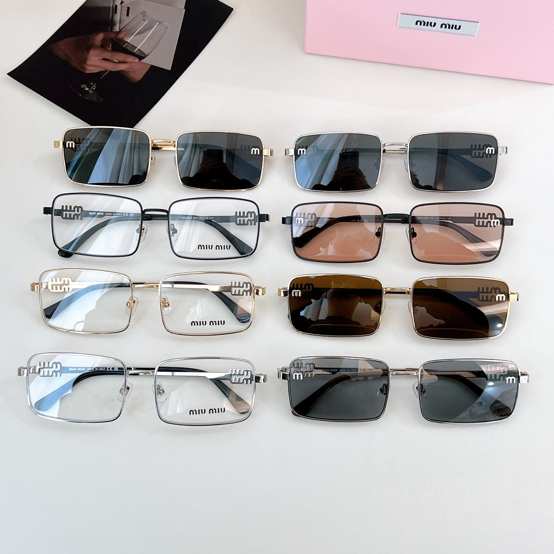 LOGO SQUARE SUNGLASSES SMU808 IN METAL - Silver/Black