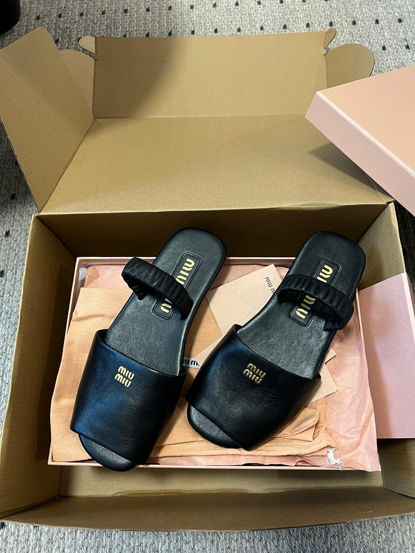 RUCHES SANDALS IN BLACK LAMBSKIN - 35