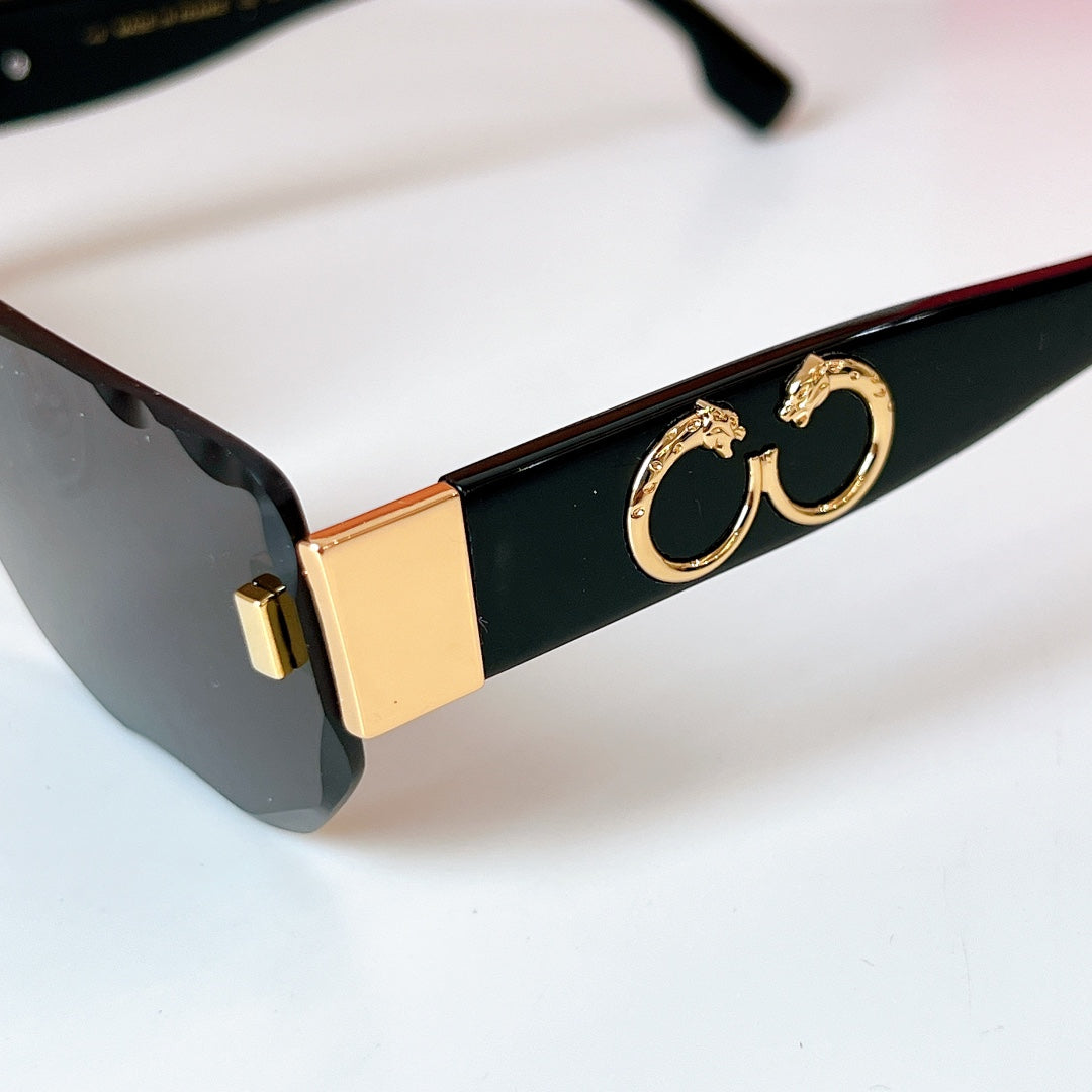 PANTHÈRE RIMLESS RECTANGULAR FRAME SUNGLASSES CT0637S IN METAL - Purple