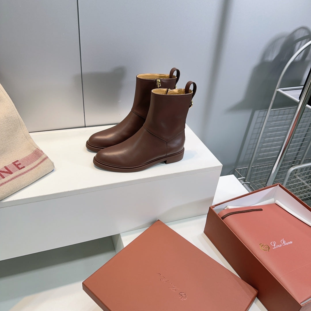 LP 25S KILDA ANKLE BOOT IN BROWN EBONY CALFSKIN - 35