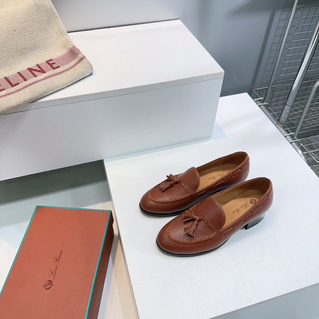 LP 25S SERGE TASSEL LOAFER 35MM IN GLAZED HONEY CALFSKIN - 35