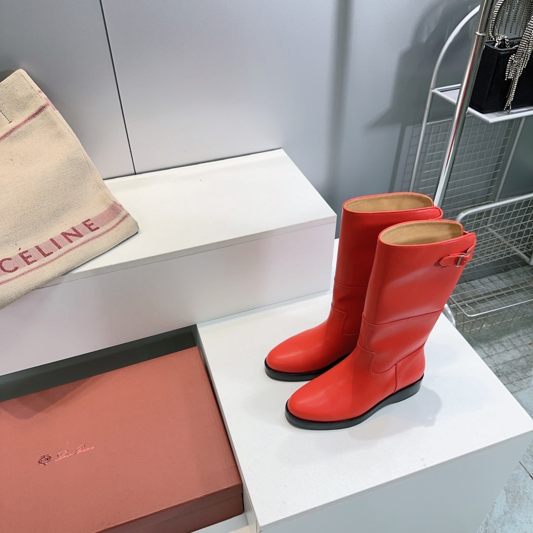 LP 25S LUPO BOOT IN VERMILION CALFSKIN - 35