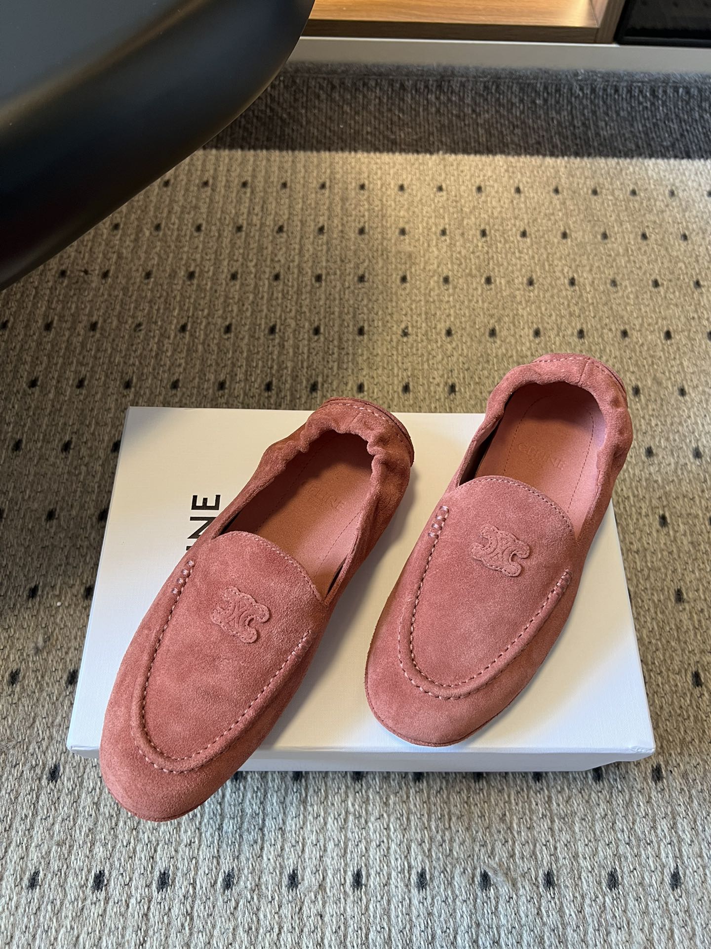 CELINE 25S LOAFERS FLAT IN PINK SUEDE - 35