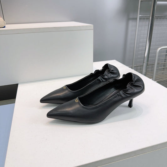 PRADA 26S ТУФЛІ-ПОМПИ 55 ММ З ЧОРНОЇ ТЕЛЯЧОЇ ШКІРИ