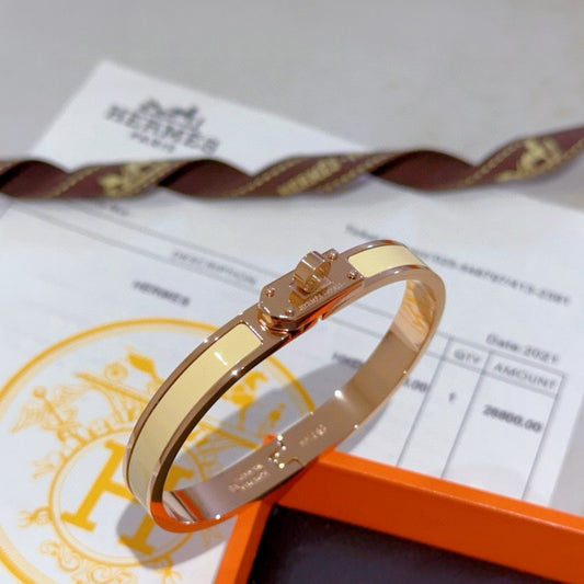 Hermes Mini Clic Kelly Bracelet Yellow And Rose Gold H200004FO68GM