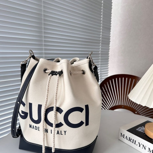 Super Vip 1:1 – Gucci Mini Shoulder Bag With Print Cotton Canvas Black 23Cm