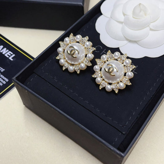 Chanel Stud Earrings Gold