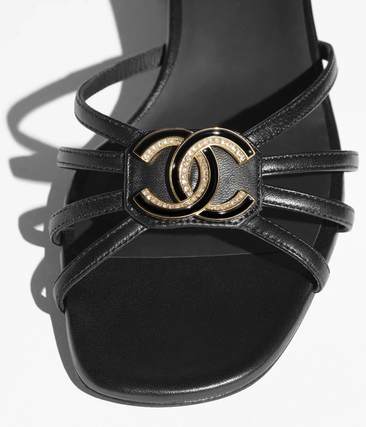 SANDALS 40 MM IN BLACK PATENT LAMBSKIN - 35