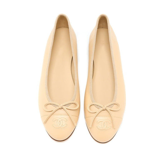 BALLET FLATS BEIGE LAMBSKIN - 35