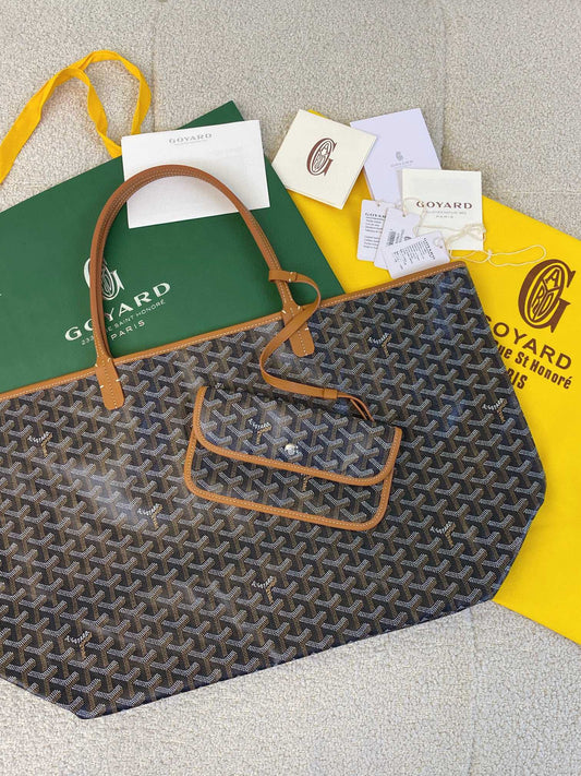 SAINT LOUIS GM 40CM BLACK AND TAN CANVAS - 40cm x 34cm x 20cm