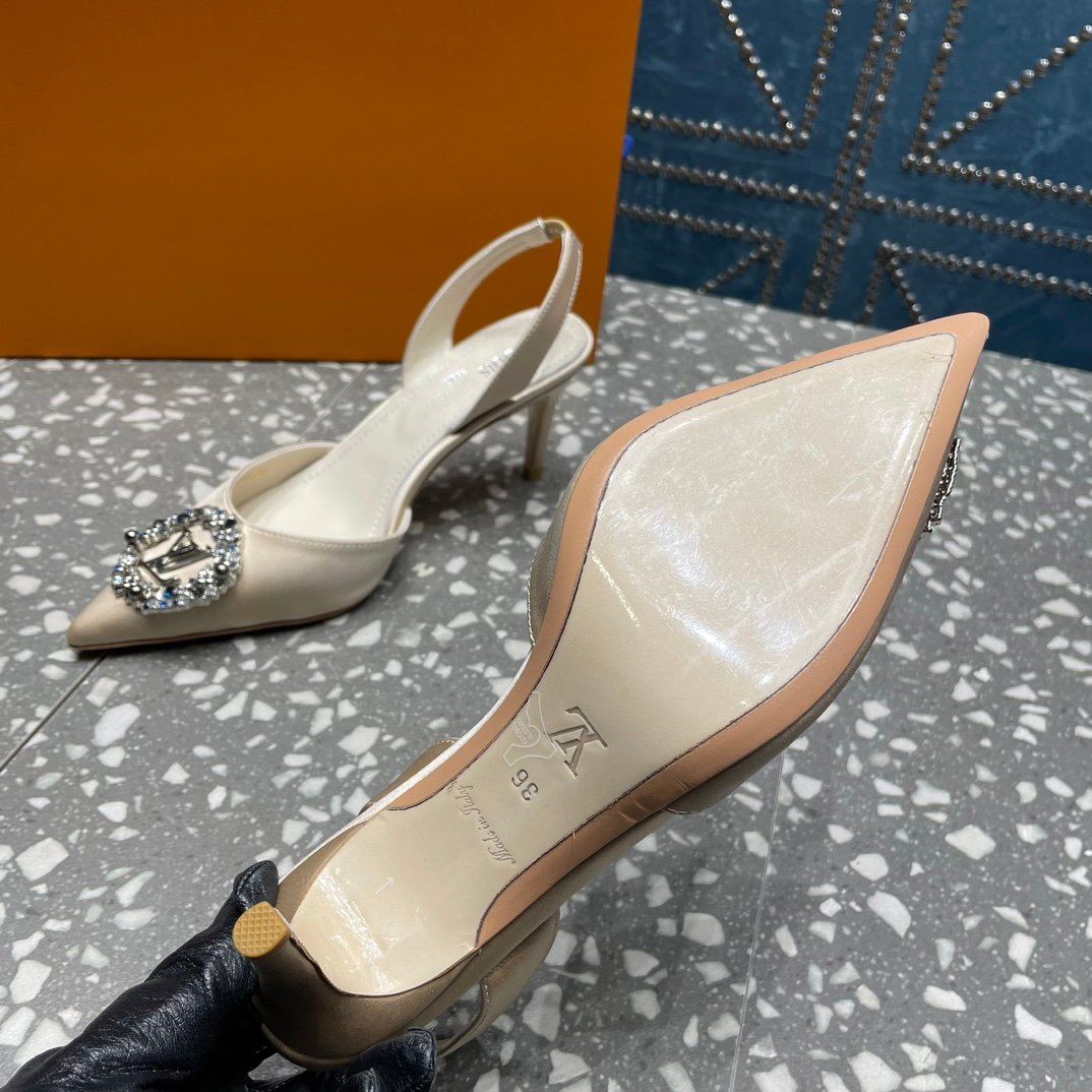 LV MET SLINGBACK PUMP WHITE - 35