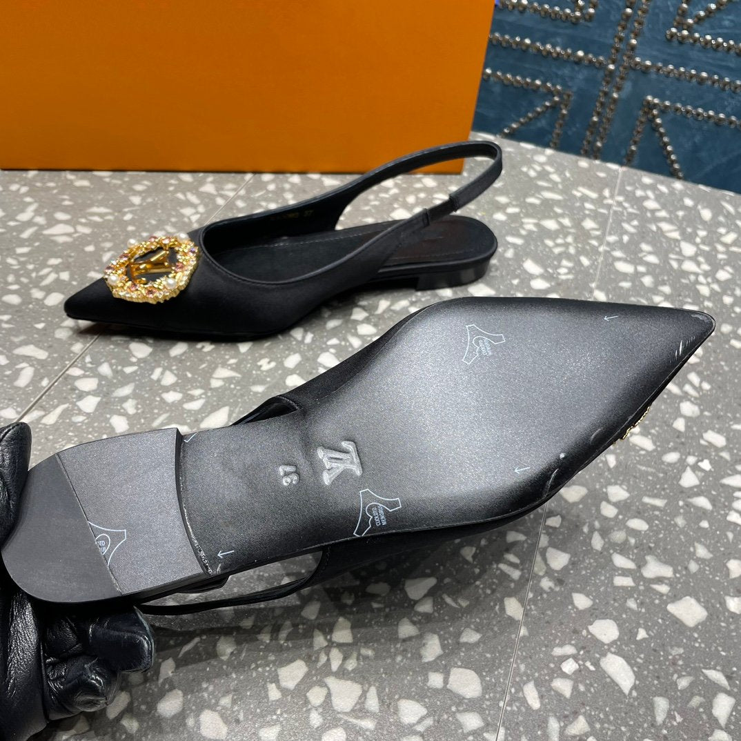 LV MET SLINGBACK BALLERINA NOIR - 35