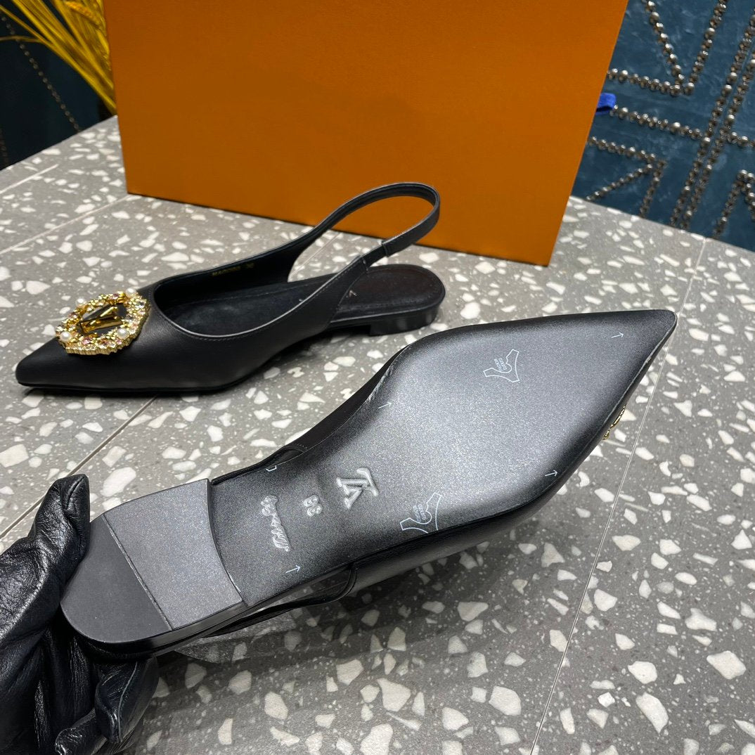 LV MET SLINGBACK BALLERINA BLACK - 35