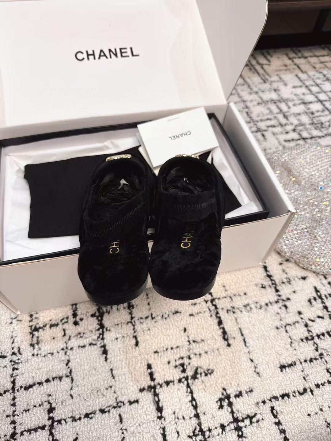 SLINGBACK LOAFER IN BLACK SUEDE AND SHEARLING - 35