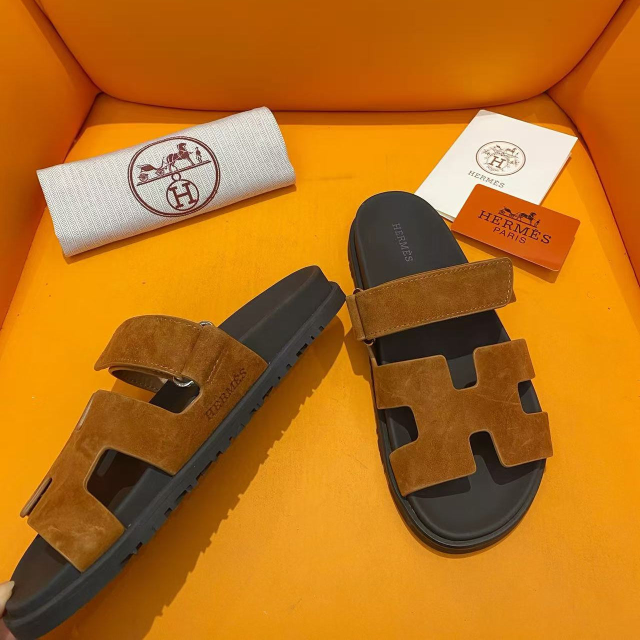 HM CHYPRE SANDALS IN BROWN SUEDE LEATHER - 35