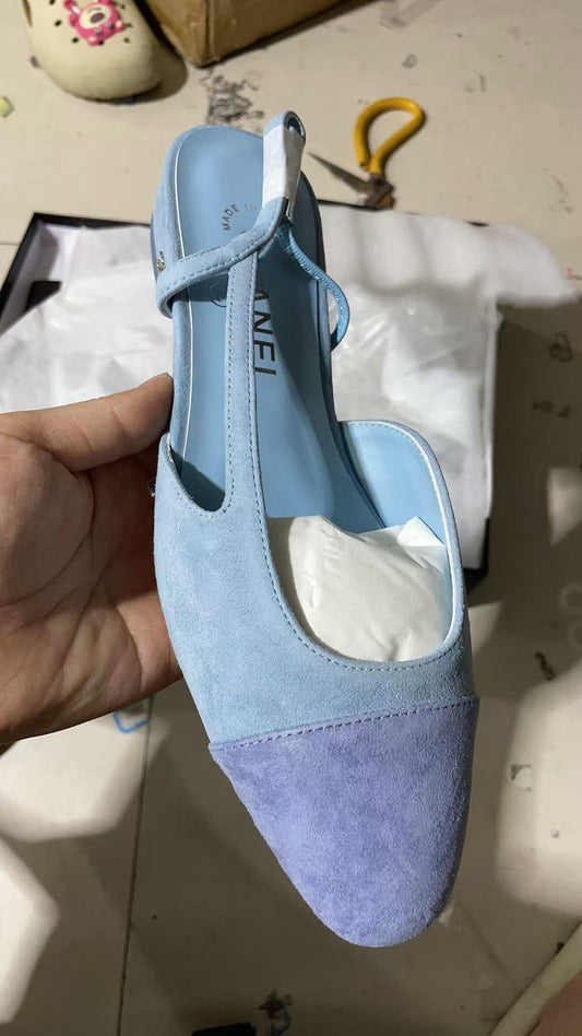 CC SLINGBACK IN BABY BLUE SUEDE - 35