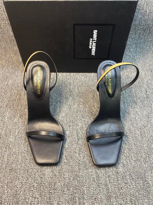 OPAQUE HIGH HEELS IN BLACK CALFSKIN - 35
