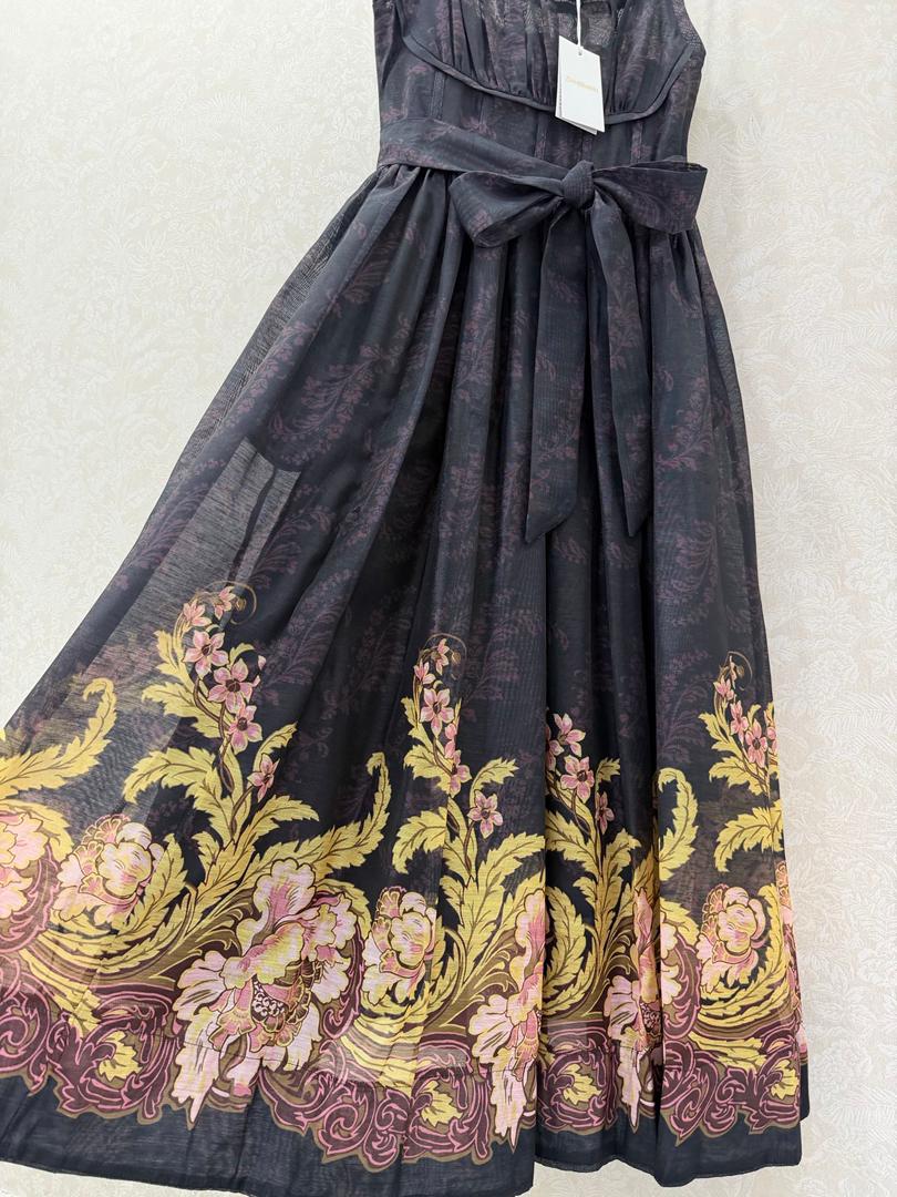 ZIMMERMAN BLACK FLORAL MAXI DRESS