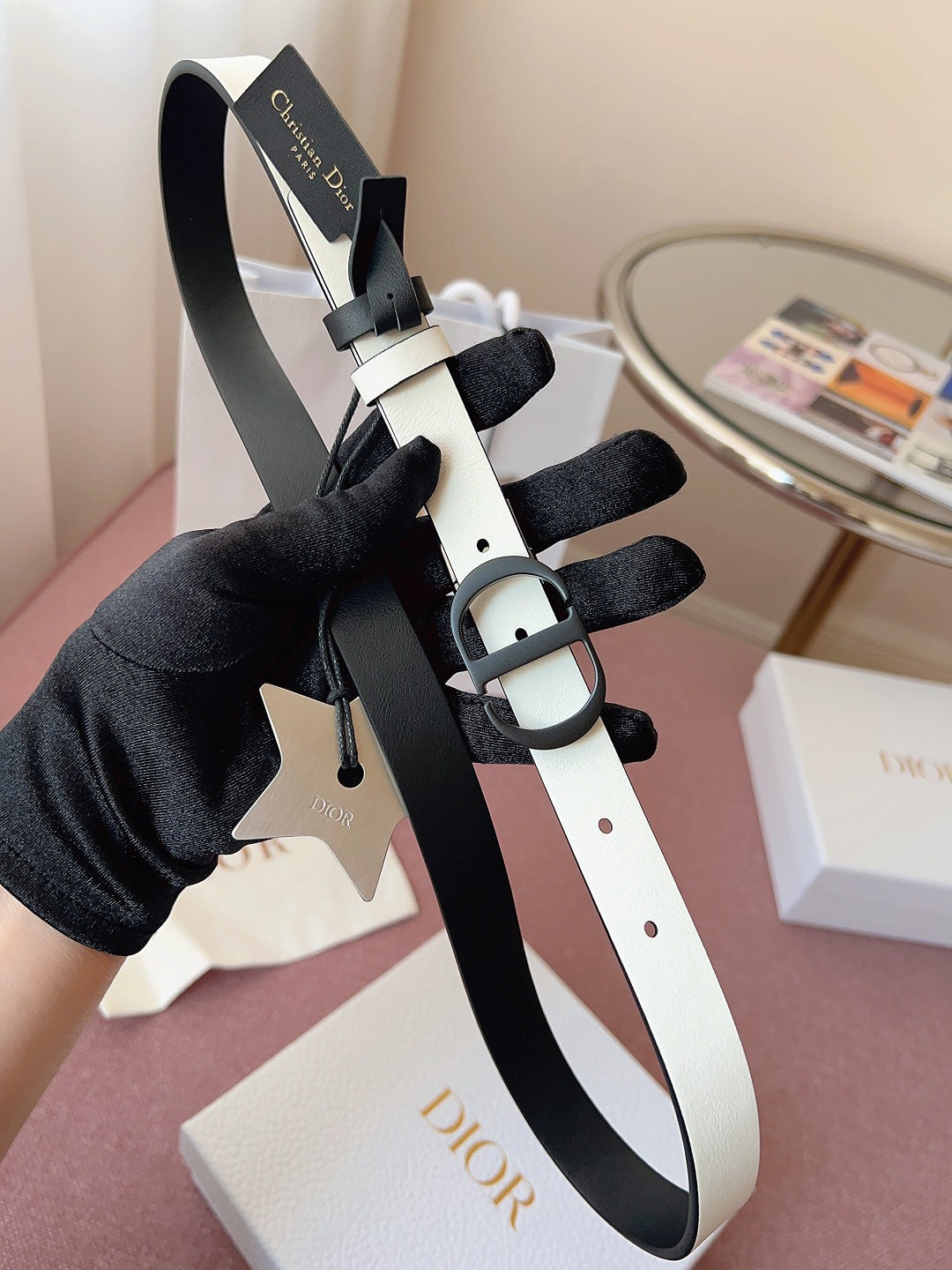 DIOR 25S BELT 20 MM IN BLACK CALFSKIN 618008 - 30
