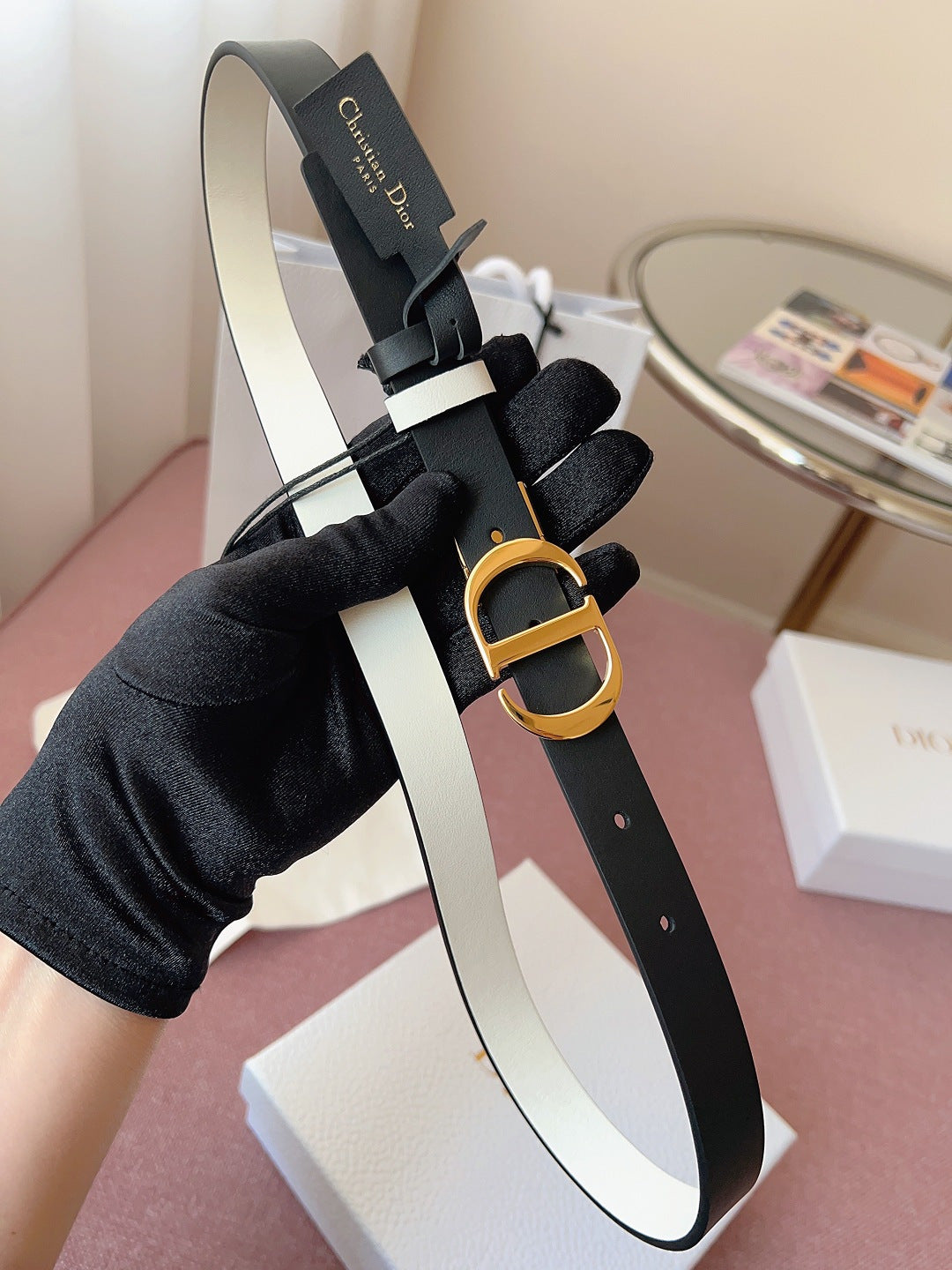 DIOR 25S BELT 20 MM IN BLACK CALFSKIN 618009 - 30