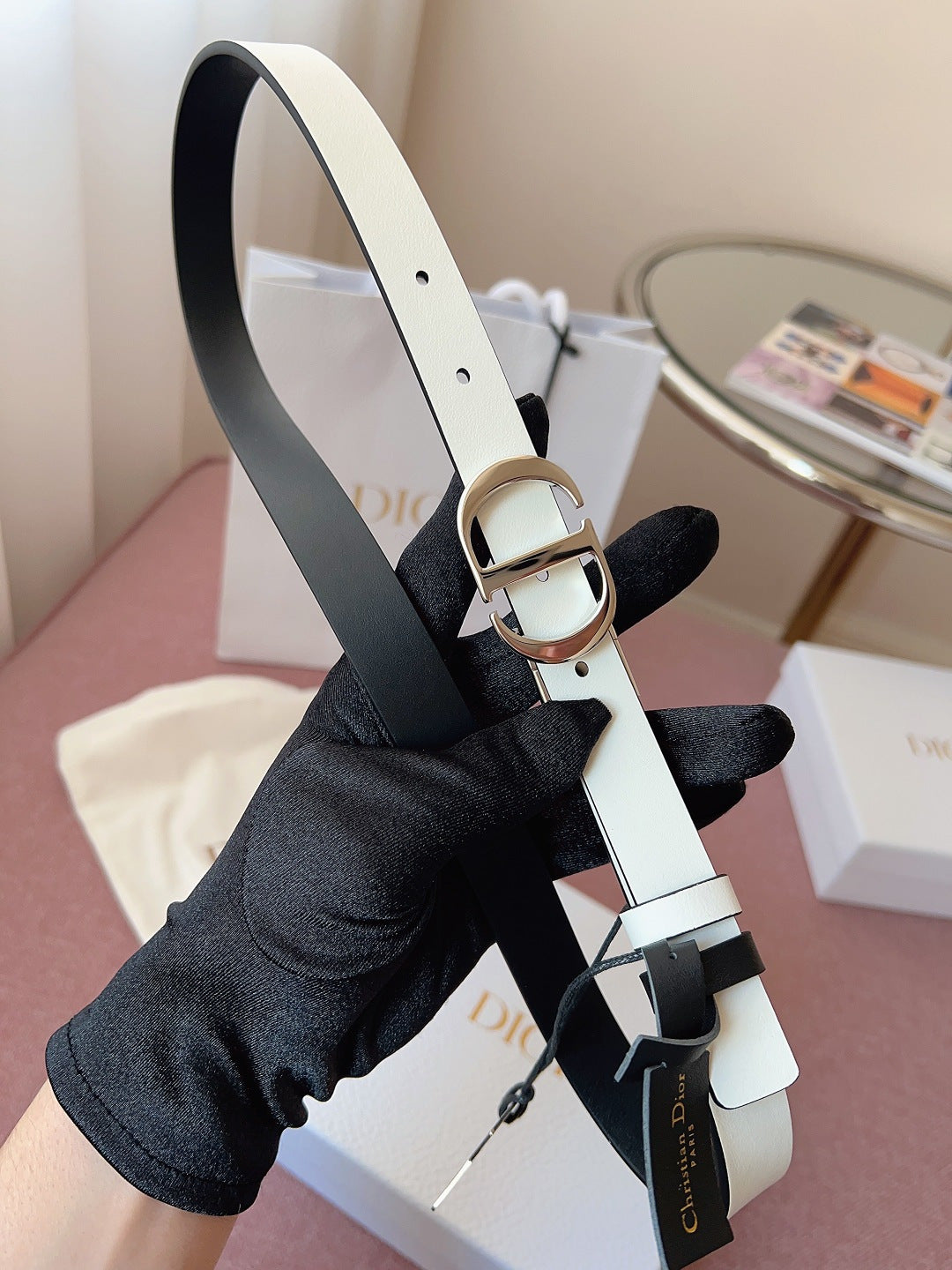 DIOR 25S BELT 20 MM IN BLACK CALFSKIN 618011 - 30