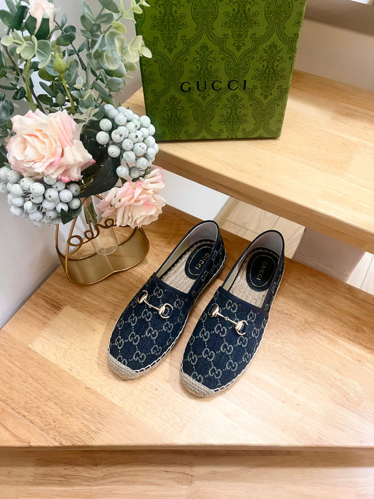 WOMEN'S ESPADRILLE WITH HORSEBIT IN NAVY BLUE DENIM - 36