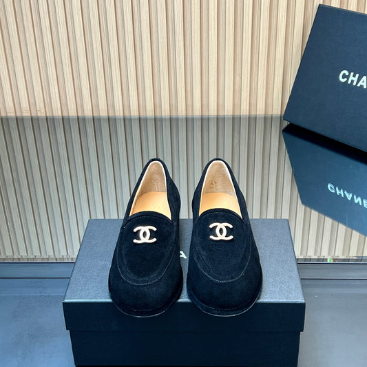 CHANEL 25S ТЕДДІ ЛОФЕРИ 15 ММ З ЧОРНОЇ ЗАМШІ - 35