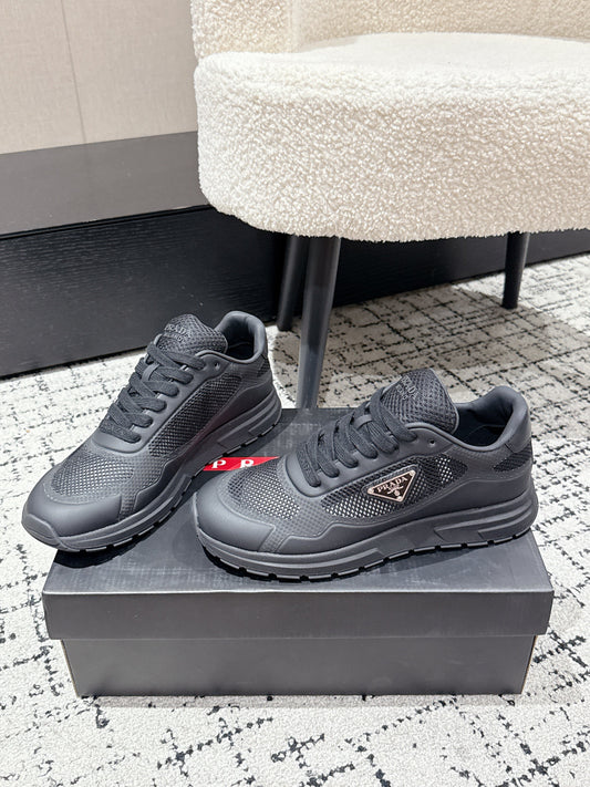 PRADA 25S MEN SNEAKERS IN BLACK CANVAS - 38