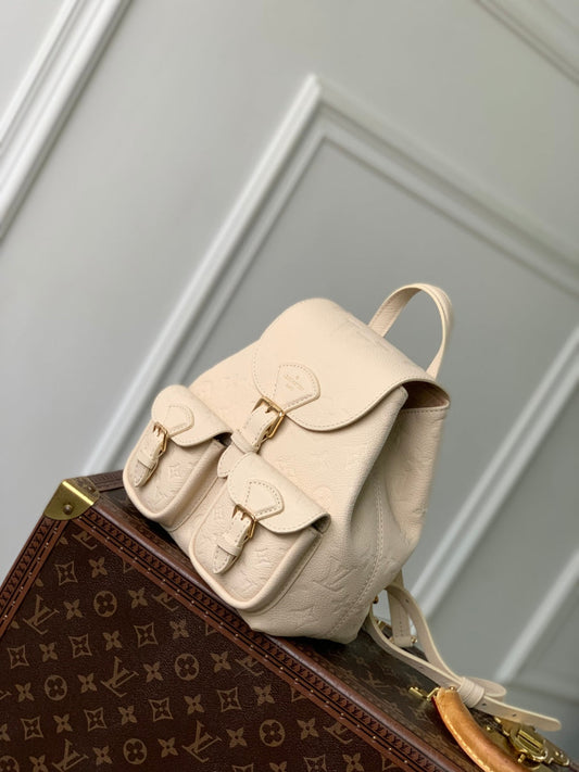 РЮКЗАК BACKUP 22 ІЗ КРЕМОВОЇ ШКІРИ MONOGRAM EMPREINTE