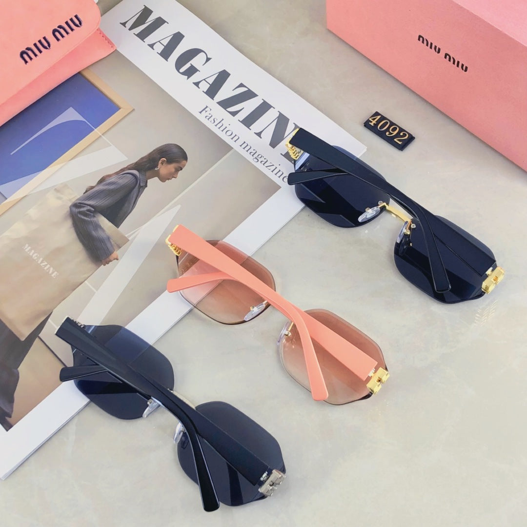 LOGO SQUARE SUNGLASSES 499930 IN METAL - Pink