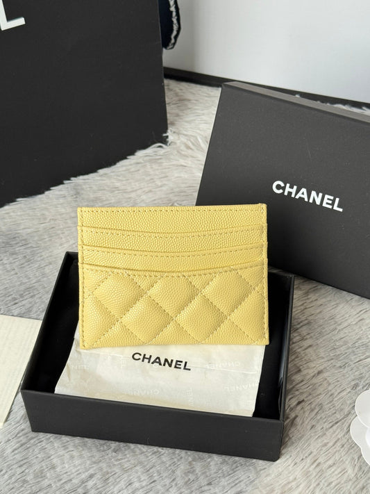 КАРТХОЛДЕР CHANEL 25S ЖОВТА ІКРА З ФУРНІТУРОЮ ЗІ ЗОЛОТА