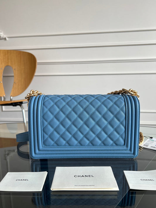 CHANEL 25S СУМКА BOY 25 З СИНЬОЇ КОРУМКИ