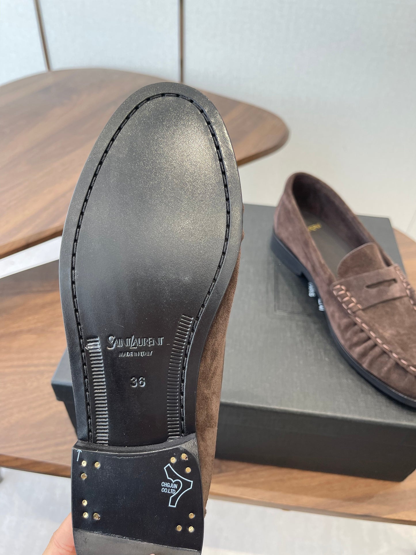ЛОФЕРИ YSL 26S З КОРИЧНЕВОЇ ЗАМШІ