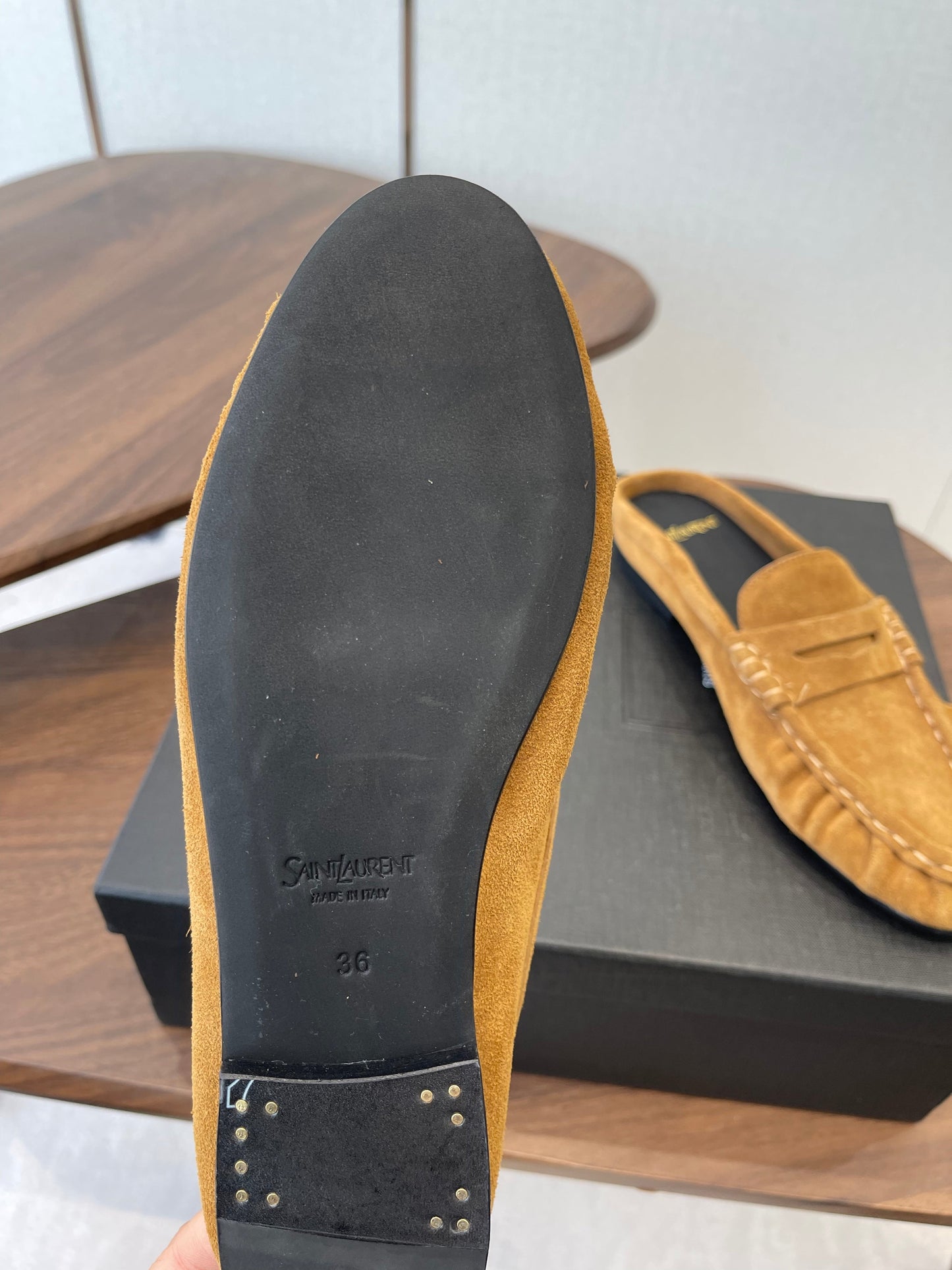 МЮЛІ-ЛОФЕРИ YSL 26S З ВЕРБЛЮЖОЇ КОРИЧНЕВОЇ ЗАМШІ