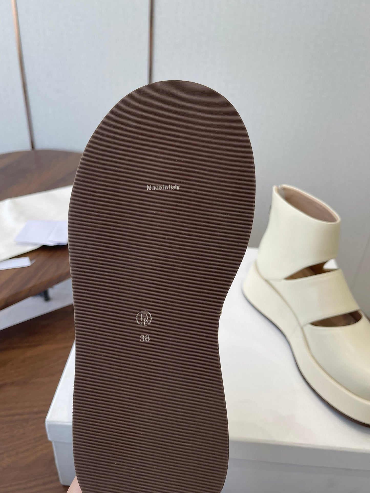 THE ROW 26S PLATFORM MARY JANE IN CREAM WHITE CALFSKIN