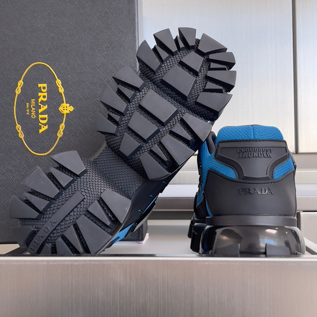 КРОСІВКИ PRADA 26S CLOUDBUST THUNDER 60 ММ ІЗ СІТЧАСТОЇ ТКАНИНИ СИНЬОГО КОЛЬОРУ