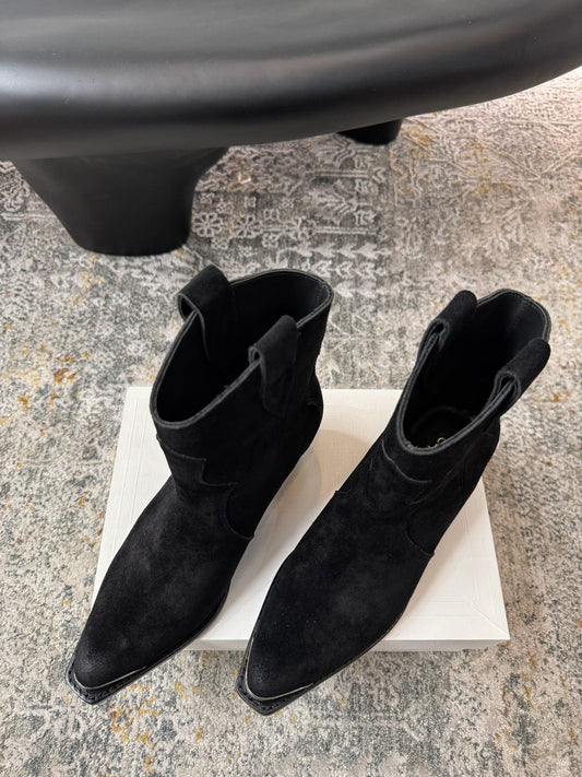CELINE 26S ANKLE BOOTS 55 MM IN BLACK SUEDE