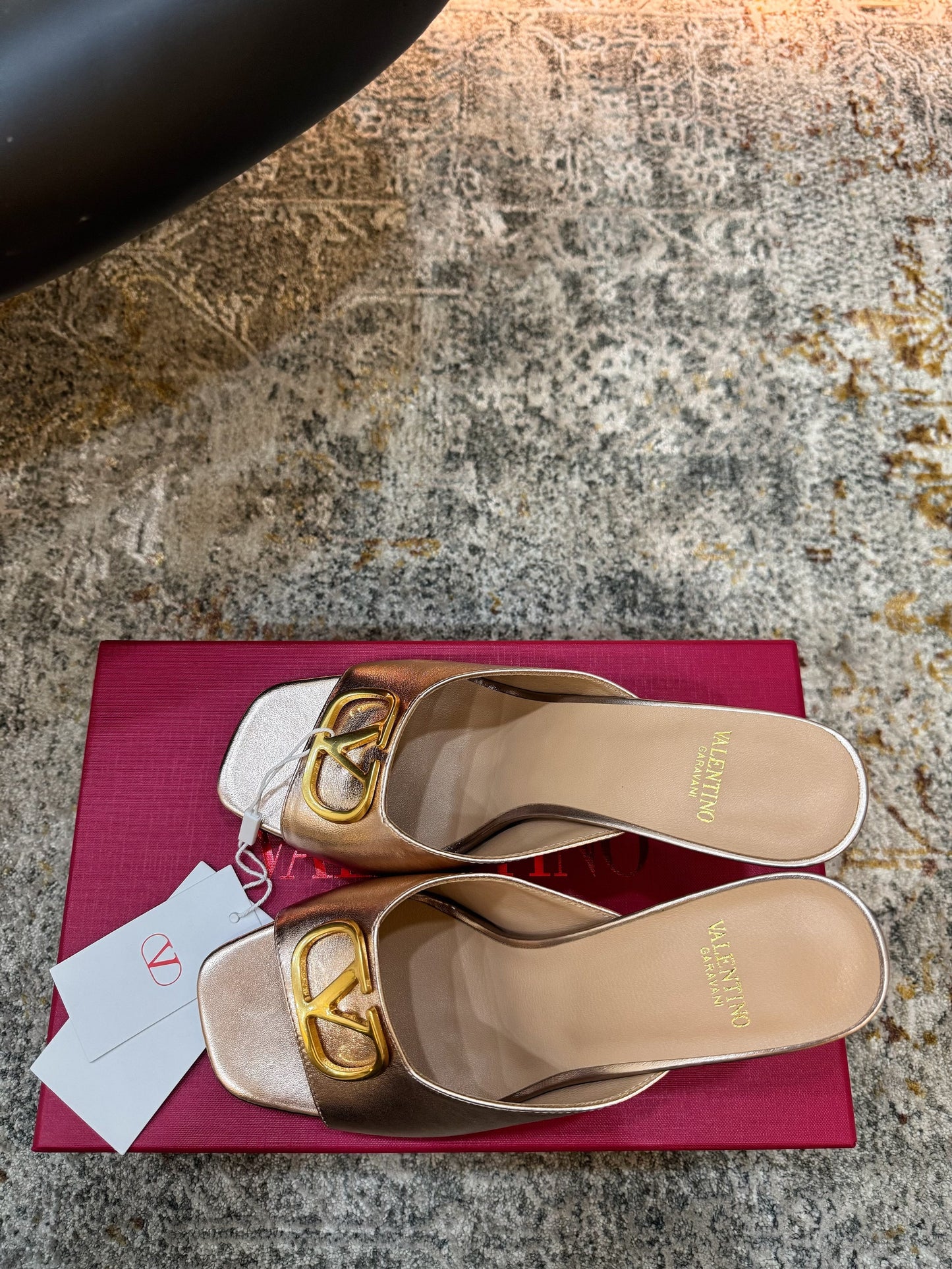 VALENTINO 26S HIGH HEEL SANDALS 105 MM IN METALLIC ROSE GOLD CALFSKIN