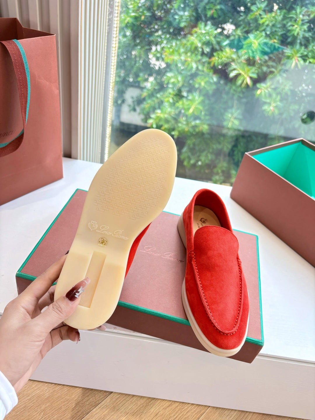 LP LOAFERS 25S IN RED CASHMERE - 34