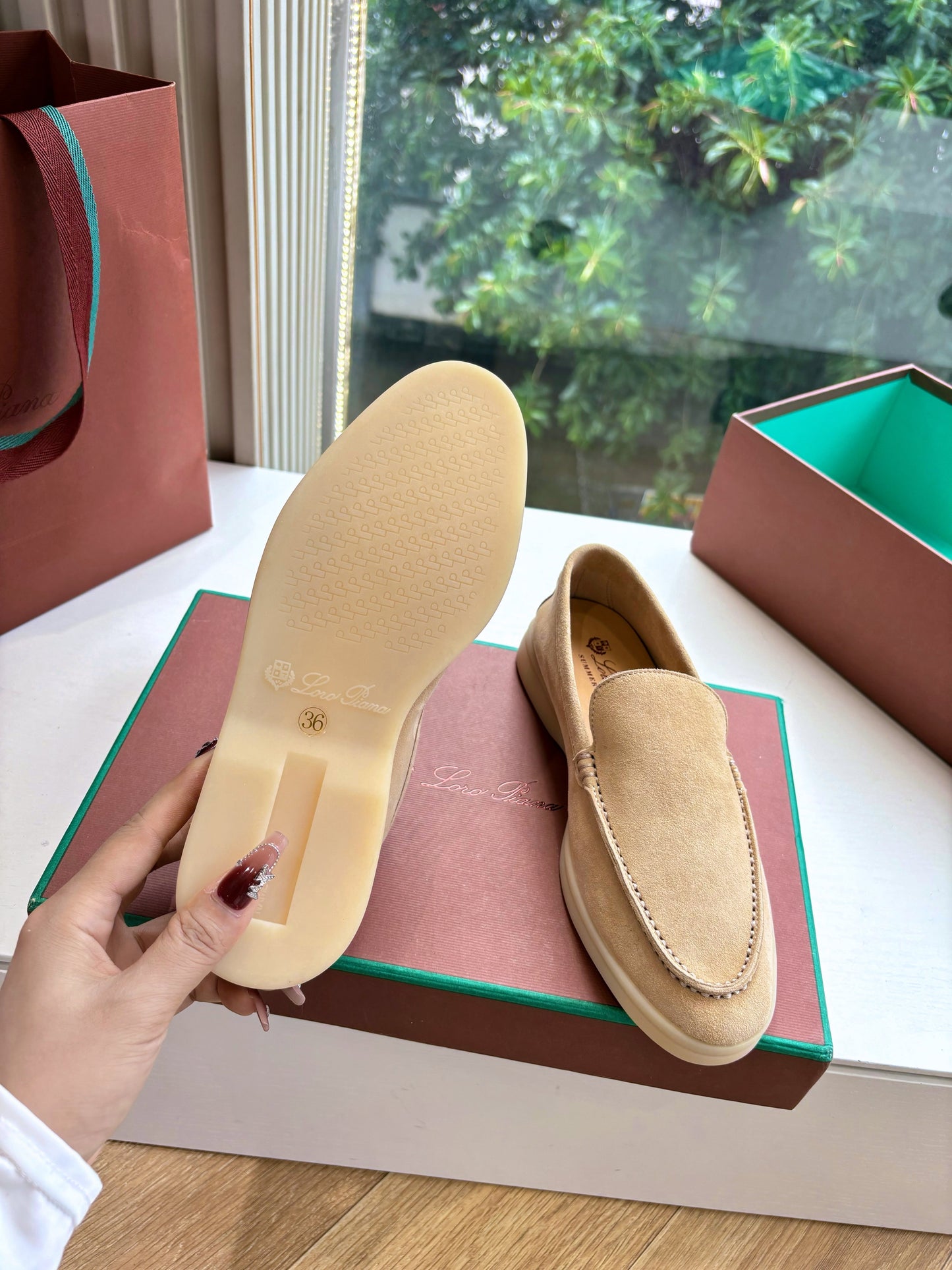 LP LOAFERS 25S IN WARM BEIGE CASHMERE - 34