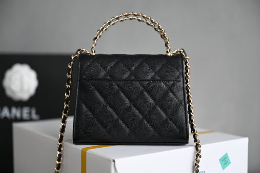 CHANEL 25S KELLY 14,5 СМ З ЧОРНОЇ ОВЕЧОЇ ШКІРИ