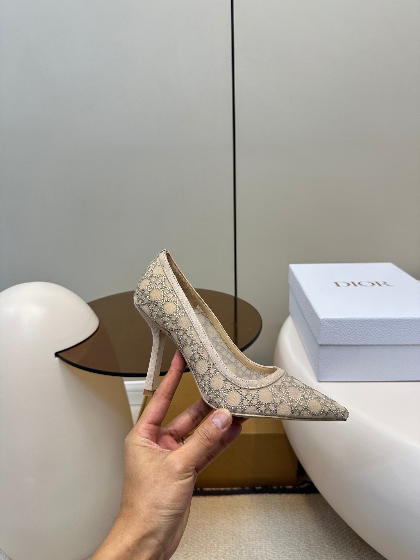 HIGH HEELS PUMP IN CAMEL BEIGE LAMB SUEDE 10 CM - 35