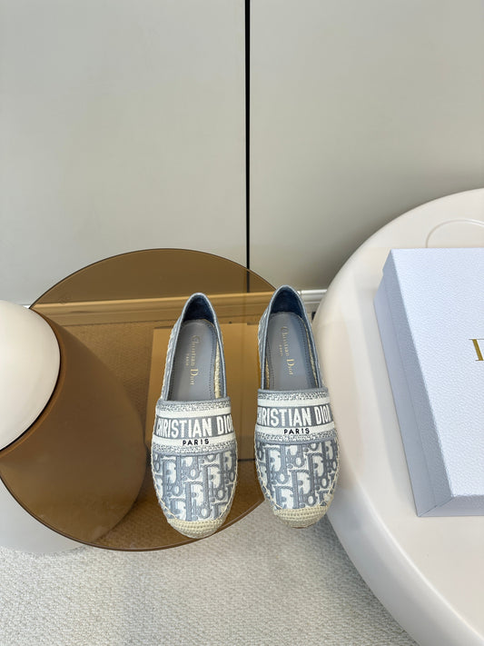 Еспадрильї GRANVILLE FLAT 25S СІРИЙ БАВОВНА З ВИШИВКОЮ DIOR OBLIQUE - 35